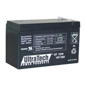 Ultratech IM-1270 Batterie rechargeable scellée au plomb 12V 7Ah, Capacité de 20 heures, non Déversable